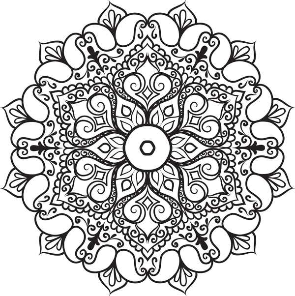 Mandala Lineart Ornament Vektor Material 10  