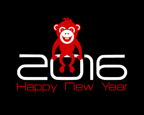 2016 year of the monkey vector material 08  