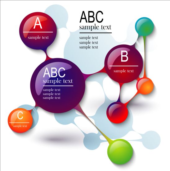 3D moleculen infographics tamplate vector 02  