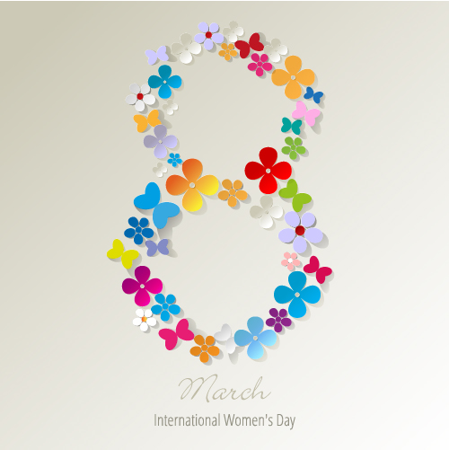 8 March Womens Day background with lilac flowers vector 04  