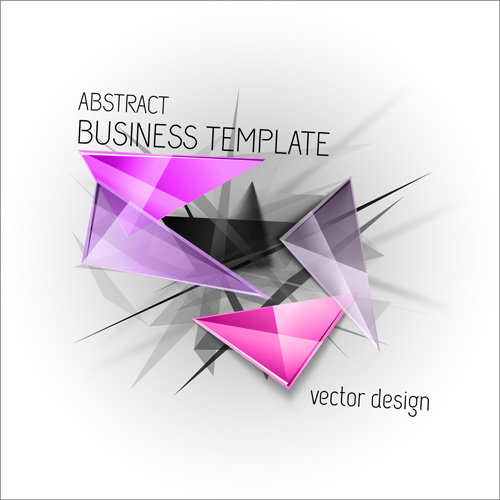 Abstract triangles business template vector 03  