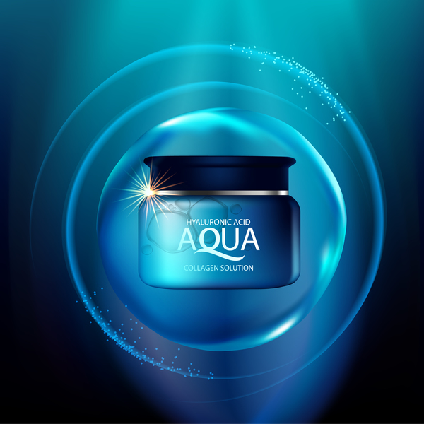 Kosmetischer Werbungsplakatschablonenvektor 03 des Aqua  
