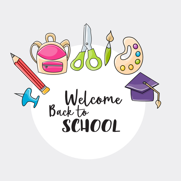 Back to school circle background vector  