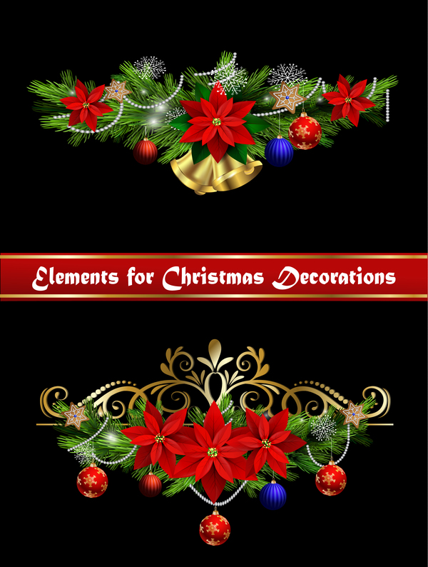 Красивые рождественские украшения элементы дизайна вектор 18  