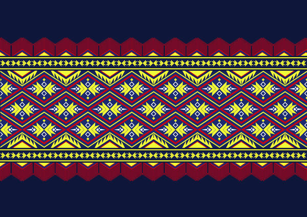 03 の美しい民族装飾パターン ベクトル  