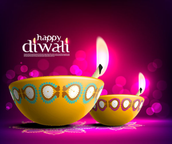 Beautiful happy diwali backgrounds vector 04  