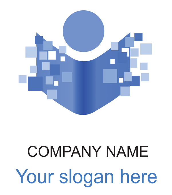 Vecteur de logo abstrait société bleue  