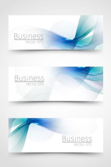 Business banner med blå abstrakt vektor 01  