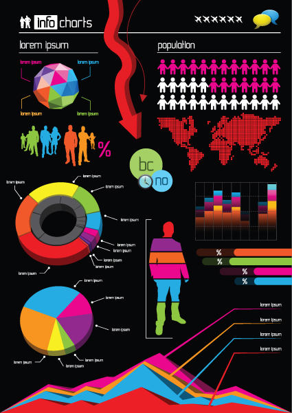 Vector set of Business graphics and symbols elements 02  