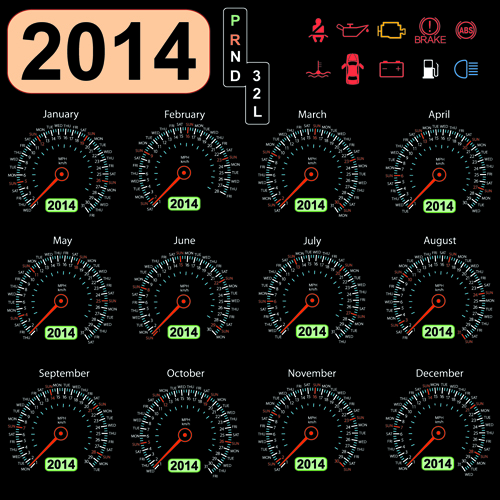 Calendar 2014 vector huge collection 08  