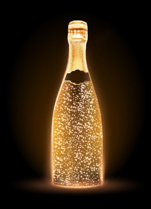 Champagne bottle vector material 04  