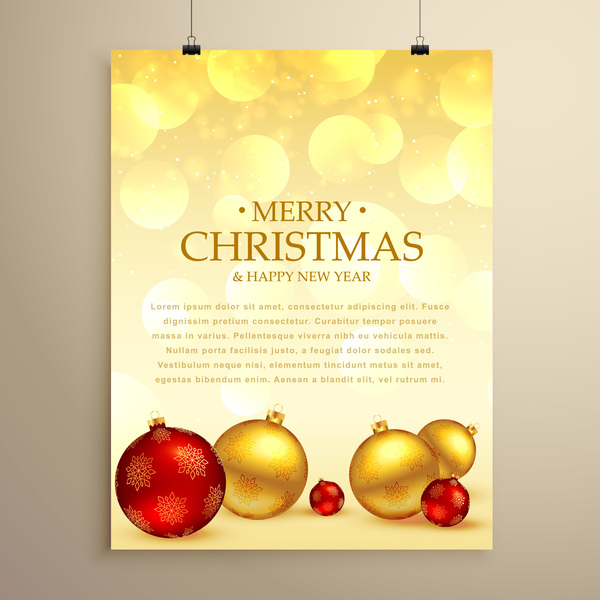 Christmas flyer and cover brochure design vector 04  