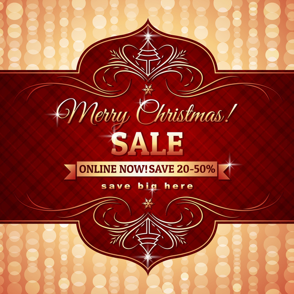 Christmas holiday discount sale red background vector 11  
