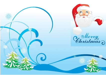 Christmas santa with abstract background vector  