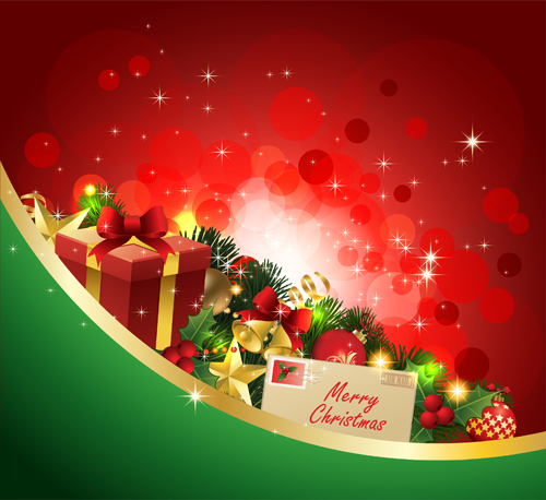 Different Christmas gifts box design elements vector 04  