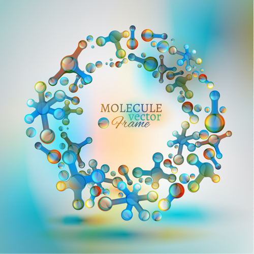 Colorful molecule frame vector material  