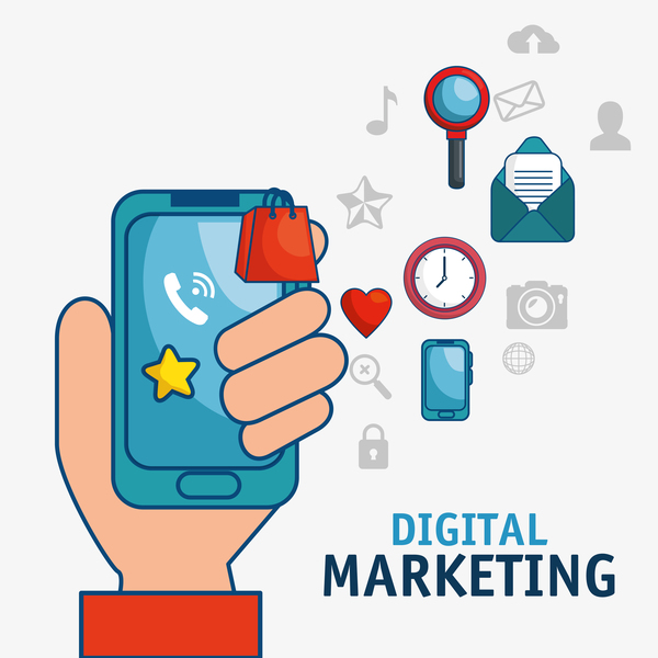 Digital marketing flat business template vector 02  