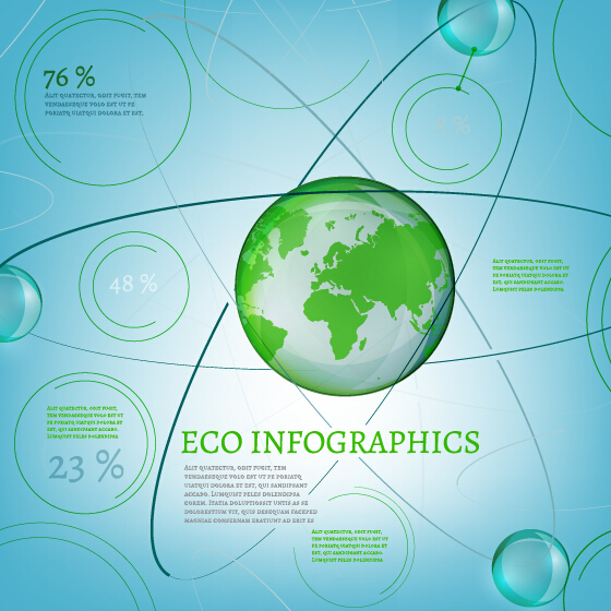 Eco Infographics with bubble vectors 14  