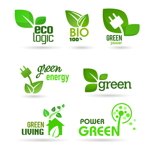 Eco and bio creative logos vector 01  