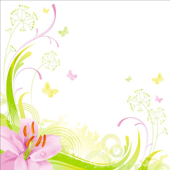 Elegant blommig bakgrund illustration vektor 03  