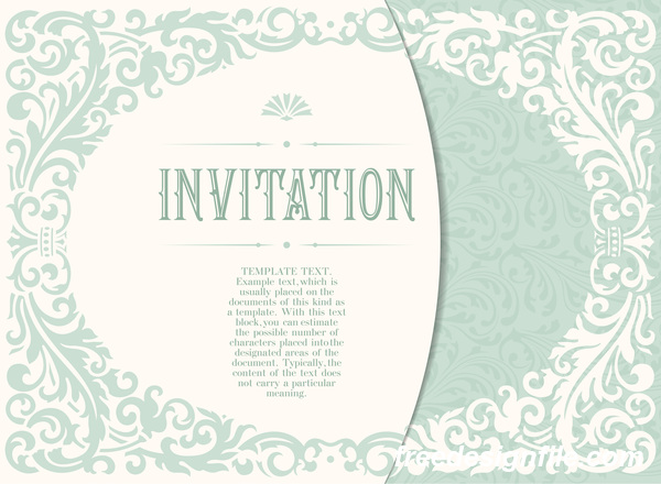招待状のベクトルとエレガントな花の装飾03  