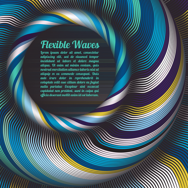 柔軟な波 cricles 抽象的な背景のベクトル 09  