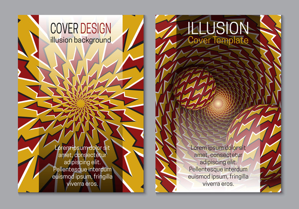 Dépliant et brochure couverture illusion design vector 21  
