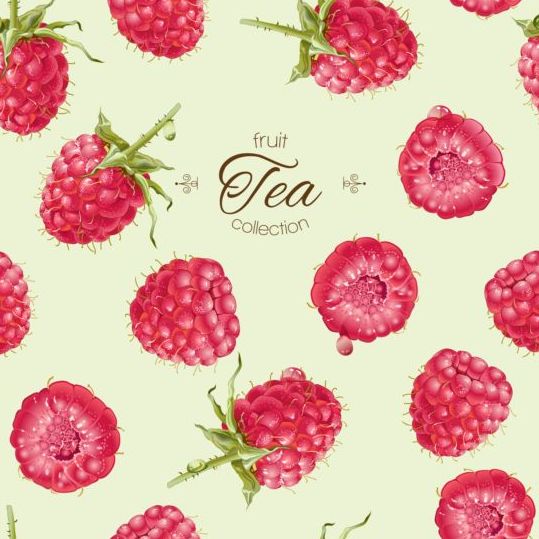 Frukt te med bär bakgrund vektor  