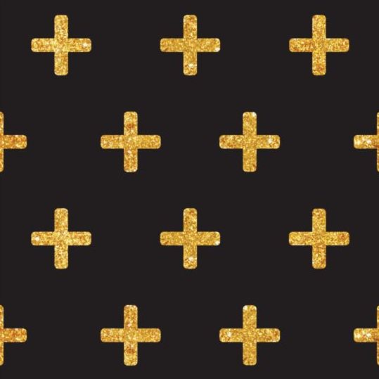 Gouden Kruis naadloze patroon vector 01  