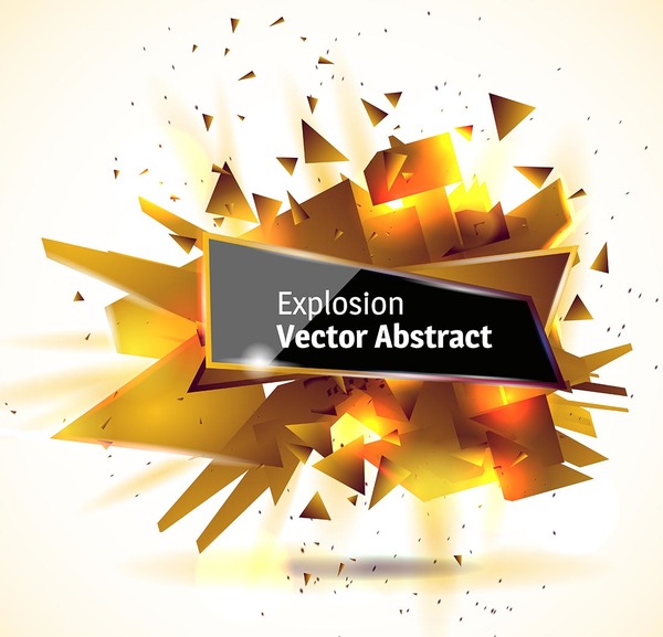 Golden explosion debris abstract background vector 05  