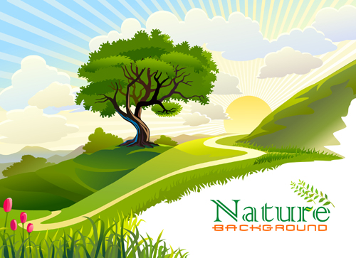 Green of Nature elements vector 01  