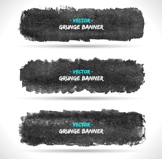 Vector set of grunge banner 03  