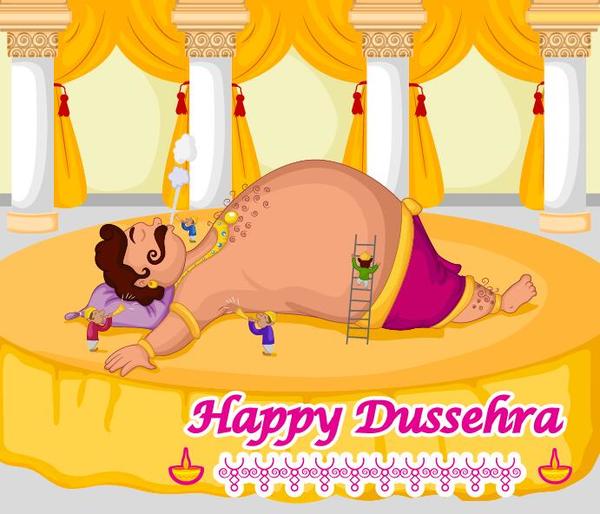 Happy Dussehra festival vector material 07  