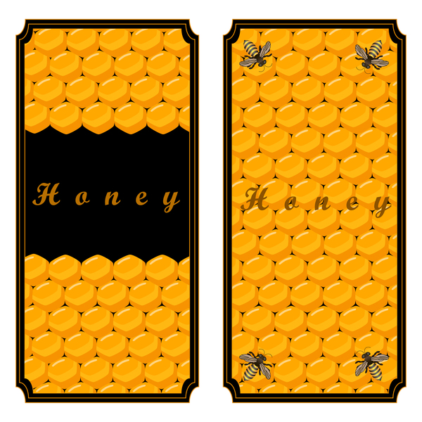 Ensemble de vecteurs de conception de bannières de miel 04  