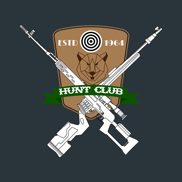 Hunt club logo design vector 03  