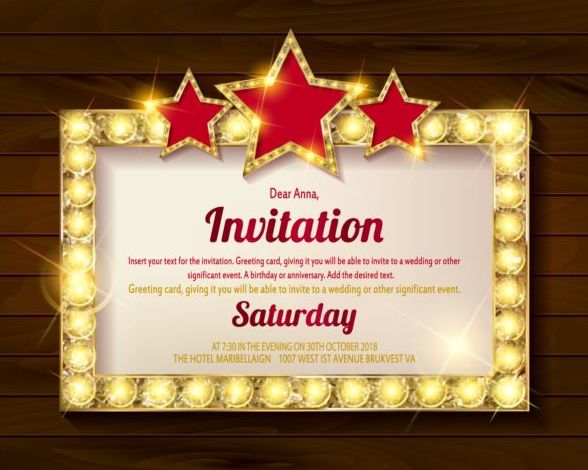 Invitation card with diamond frame vector material 03  