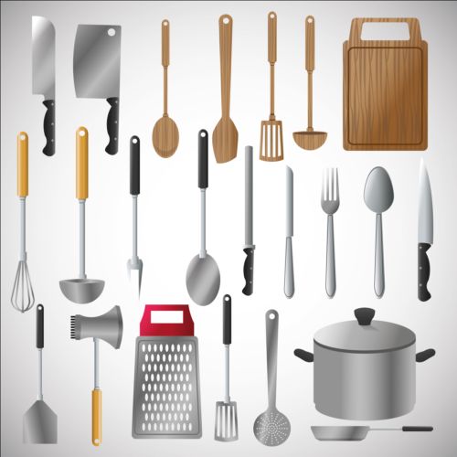 Kitchen tools vector illustration set 06  