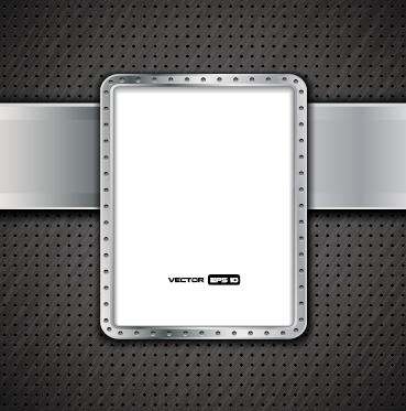 Metal frame and metal background vector graphics 02  