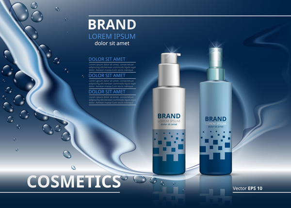 Modern cosmetic advertising poster template vector 07  