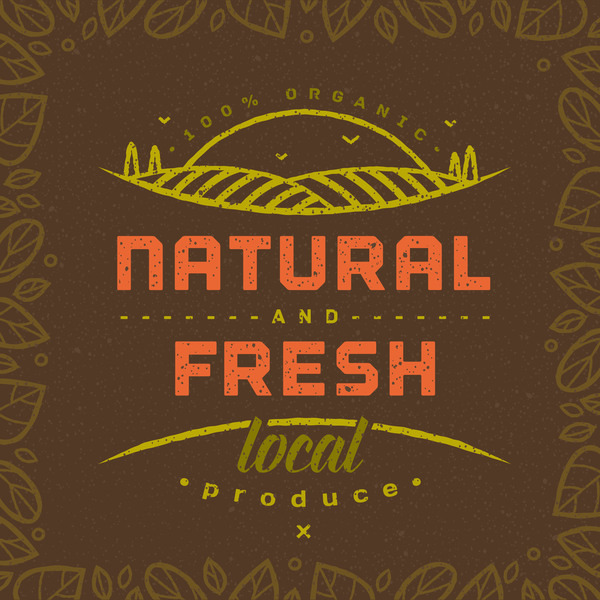 自然の新鮮な地元食ポスター テンプレート ベクトル 02  