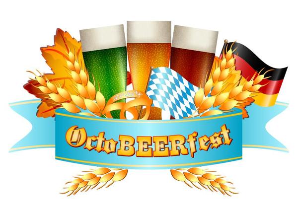 Les étiquettes d'Oktoberfest conçoivent le vecteur 05  