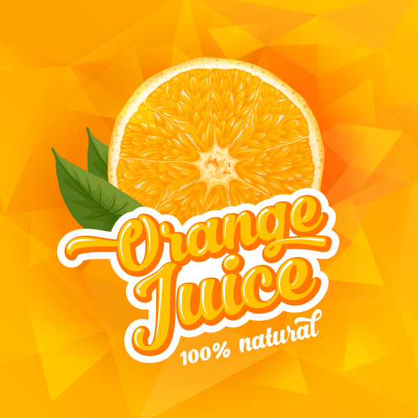 Orange juice ad poster template vector 02  