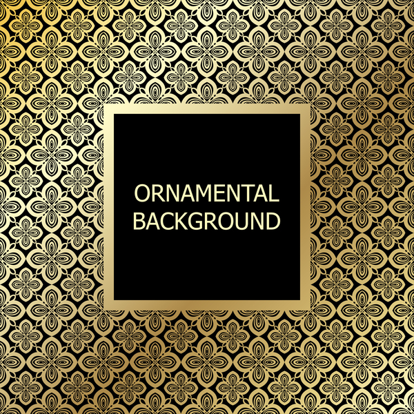 Ornament background with golden pattern vector 08  