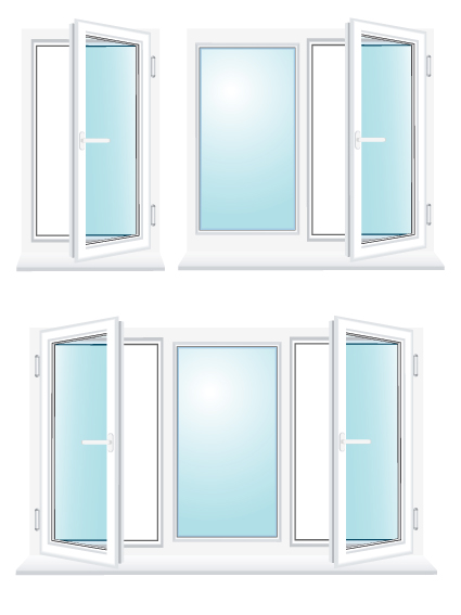 Various Plastic windows vector set 03  