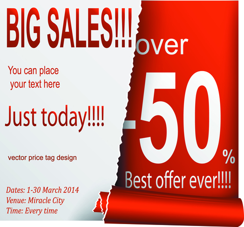 Red style sale discounts background vector 04  