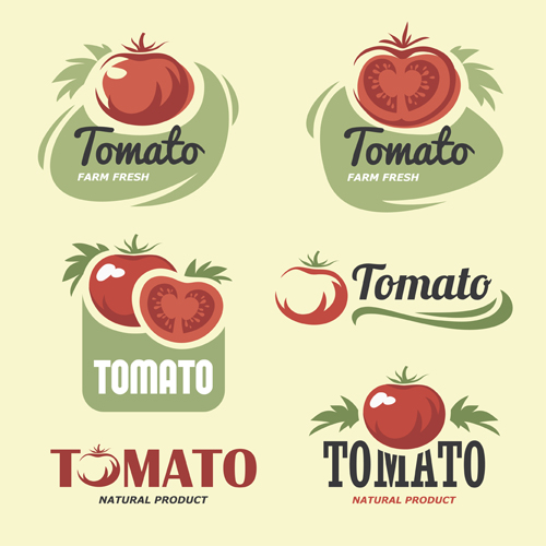 Retro tomato logos creative design vector  