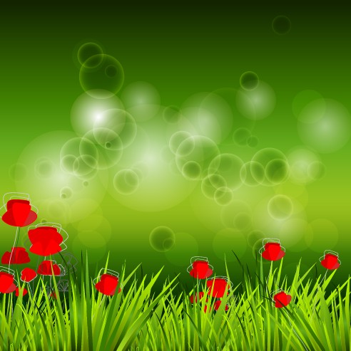 Shiny spring elements vector background graphic 04  