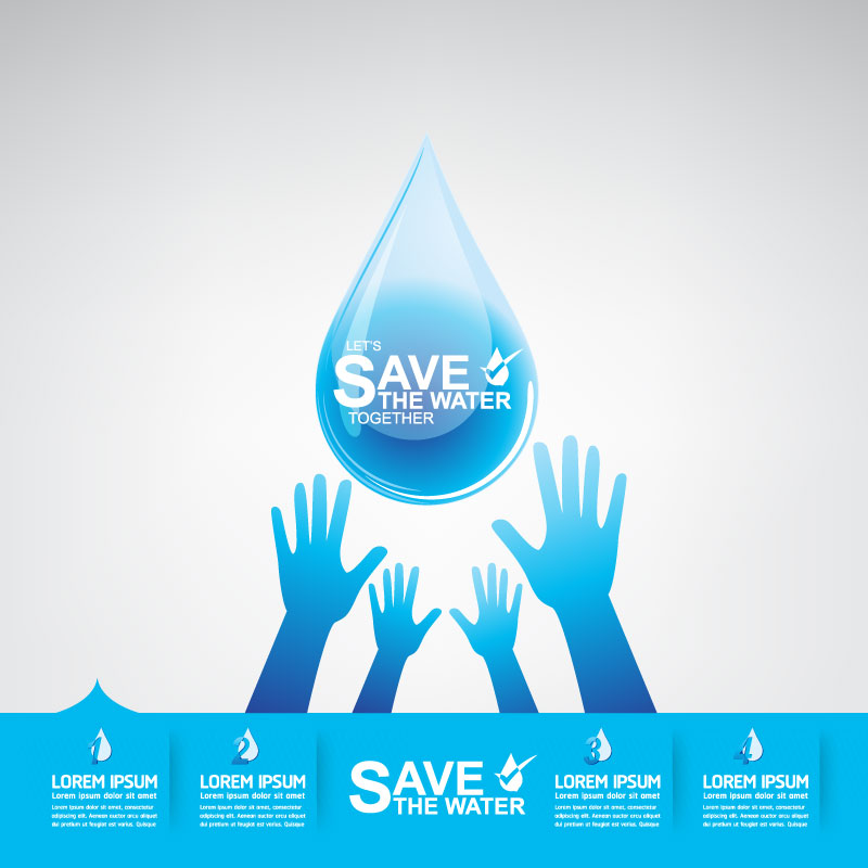 Start now save the water infographic vector 06  