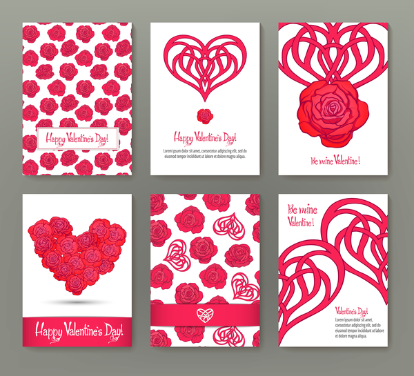 Valentine flyer with brochure cover template vector 02  