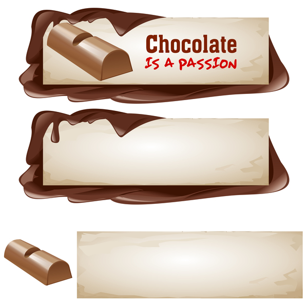 ベクトル チョコレート バナー素材 06  